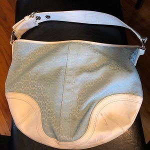 Light blue signature Coach hobo bag